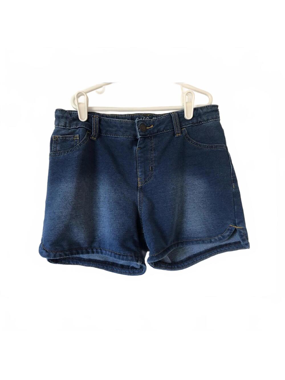 Girls Knit Denim Shorts Soft Casual Pull On Shorts